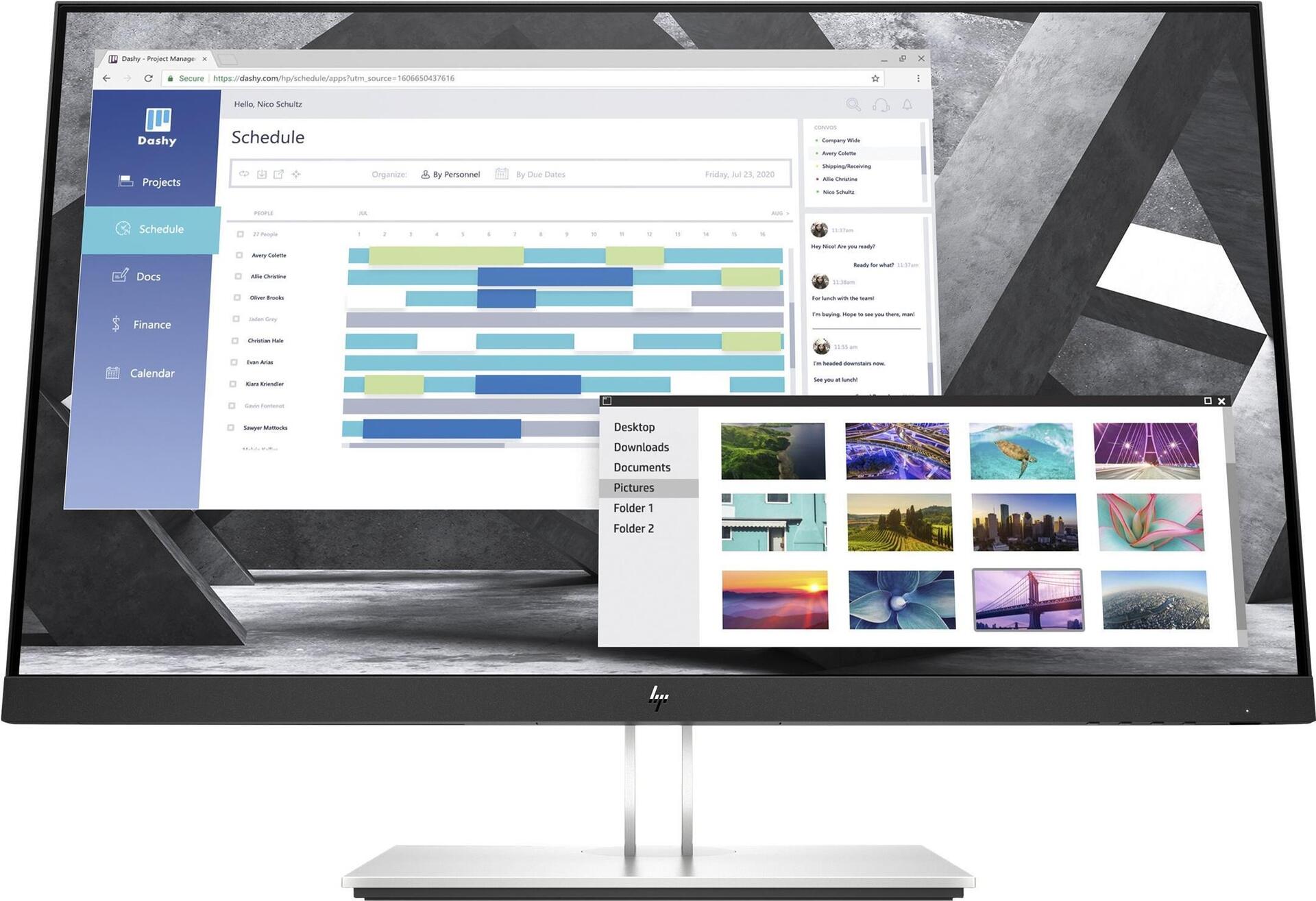 Image of HP E27q G4 - E-Series - LED-Monitor - 68.6 cm (27) (27 sichtbar) - 2560 x 1440 QHD @ 60 Hz - IPS - 250 cd/m² - 1000:1 - 5 ms - HDMI, VGA, DisplayPort - Schwarz - Sonderaktion