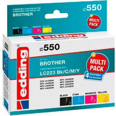 Image of Edding EDD-550 - Kompatibel - Schwarz - Cyan - Magenta - Brother - Multipack - Brother DCP-J562DW Brother DCP-J4120DW Brother MFC-J480DW Brother MFC-J680DW Brother MFC-J880DW... - 4 Stück(e) (18-550)