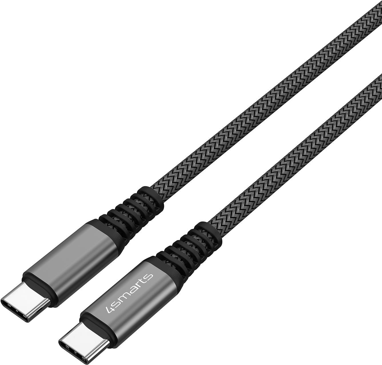 Image of 4smarts USB-C auf USB-C Kabel PremiumCord 100W 3m schwarz Langlebigkeit trifft Power und Benutzerfreundlichkeit: Das 4smarts PremiumCord mit seiner starken Leistungsübertragung von 100W, der hohen Lebensdauer und den edlen Materialien machen dieses USB-C 