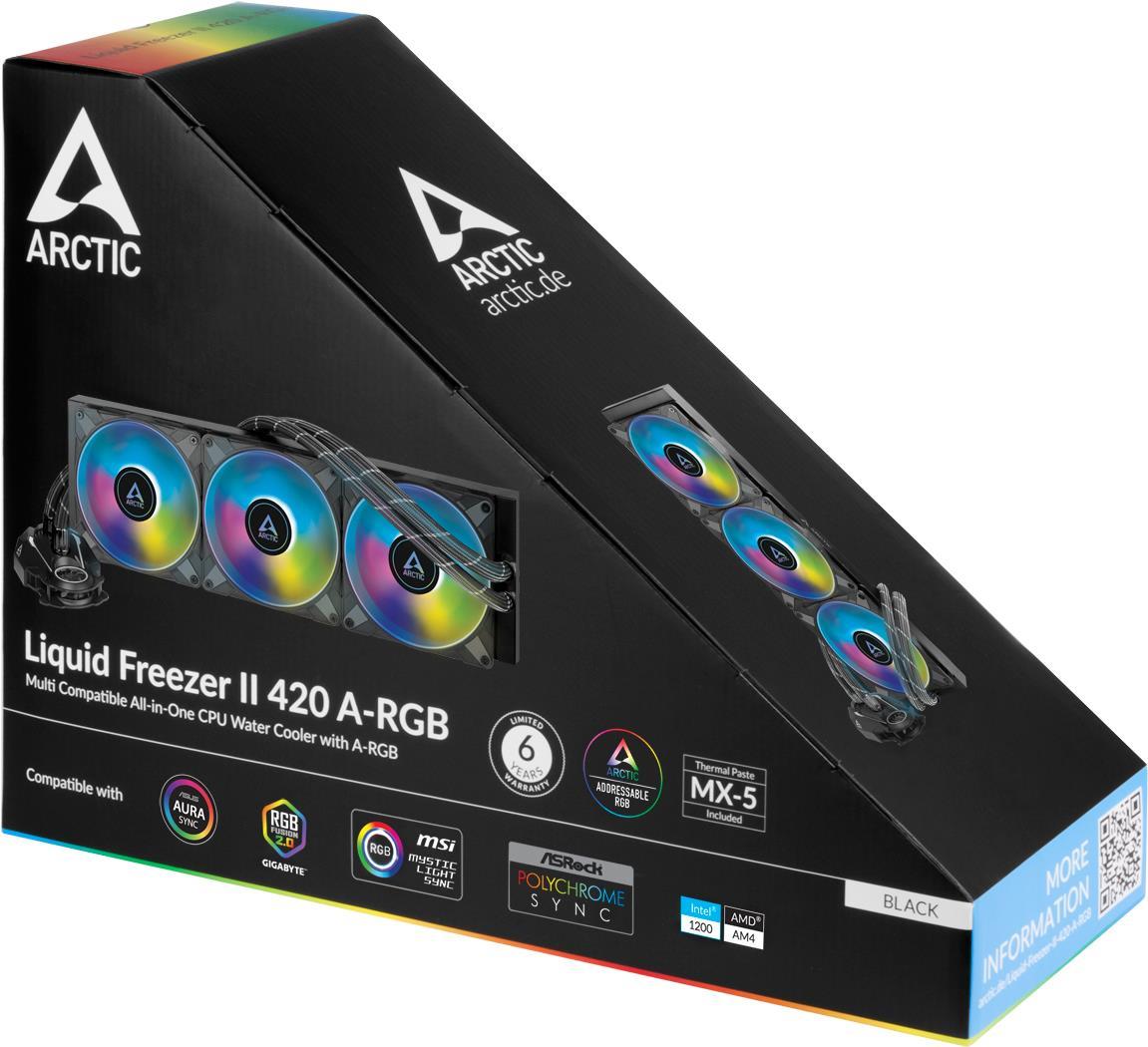 Image of ARCTIC Liquid Freezer II 420 A-RGB - Prozessor-Flüssigkeitskühlsystem - Kühlergröße: 420 mm - (für: LGA1156, LGA1155, LGA1150, LGA1151, LGA2011-3 (Square ILM), AM4, LGA2066 (Square ILM) Socket, LGA1200, LGA1700) - 140 mm (ACFRE00109A)