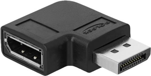 Image of Delock - DisplayPort-Adapter - DisplayPort (M) nach rechts abgewinkelt bis DisplayPort (W) - DisplayPort 1.4 - 3.3 V - unterstützt 8K UHD (7680 x 4320) - Schwarz (66297)