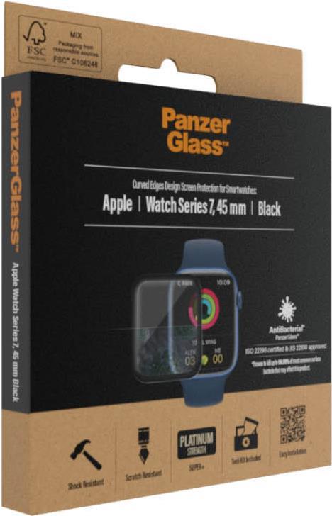 Image of PanzerGlass  Apple Watch Series 7 45mm - Displayschutzglas - Displayschutz - Transparent - Apple - Watch Series 7 45mm - Apple - Watch Series 8 45mm - Gehärtetes Glas - Thermoplastische Polyurethane (TPU) - Klare Bildschirmschutzfolie (2019)