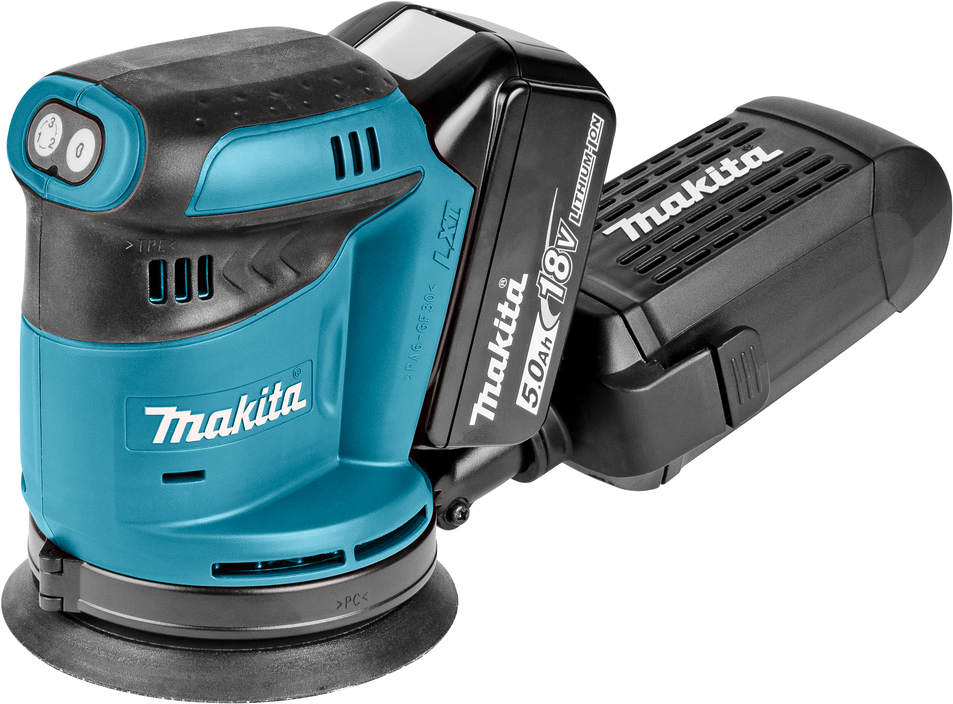 Image of Makita DBO180RTJ - Exzenterschleifer - schnurlos - 125 mm - 2 Akkus - 18 V (DBO180RTJ)