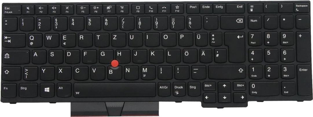 Image of Lenovo Chicony - Ersatztastatur Notebook - mit ClickPad, Trackpoint - hinterleuchtet - QWERTZ - Deutsch - Schwarz - für ThinkPad P15s Gen 1 20T4, 20T5 (5N20V78010)