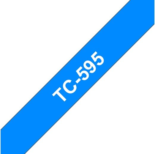 Image of Brother - Laminierfolie - weiß, Blau - Rolle (0,9 cm x 7,7 m) - für P-Touch PT-15, PT-20, PT-2000, PT-5000, PT-6, PT-8 (TC-595)