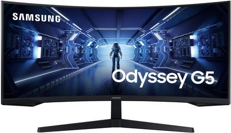 Image of Samsung Odyssey G5 Curved Gaming Monitor 86 cm (34 ) (UWQHD, VA, 1ms, 165Hz, HDMI, DisplayPort, FreeSync) [Energieklasse G] (LC34G55TWWPXEN)