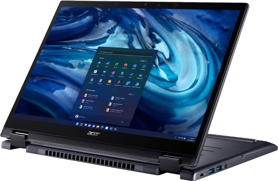 Image of Acer TravelMate Spin P4 TMP414RN-52 - Flip-Design - Intel Core i5 1240P / 1.7 GHz - Win 11 Pro - Iris Xe Graphics - 8 GB RAM - 256 GB SSD - 35.6 cm (14) IPS Touchscreen 1920 x 1200 - Wi-Fi 6E - Slate Blue - kbd: Deutsch