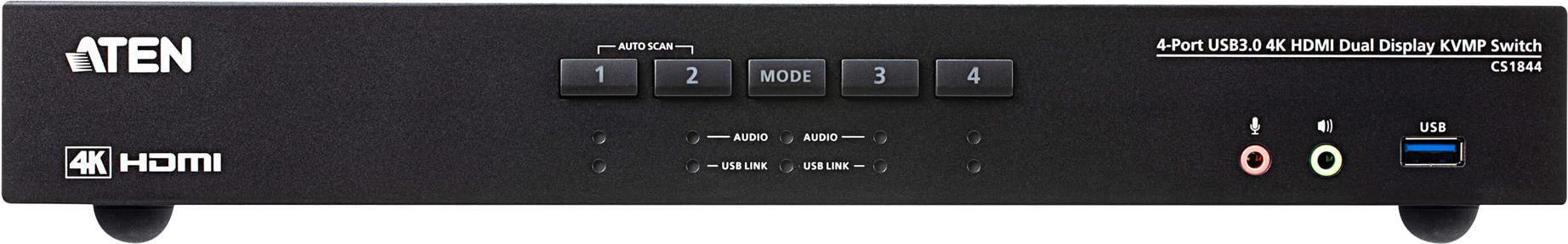 Image of ATEN CS1844 KVMP Switch - KVM-/Audio-/USB-Switch - 4 x KVM/Audio/USB - 1 lokaler Benutzer - Desktop (CS1844)