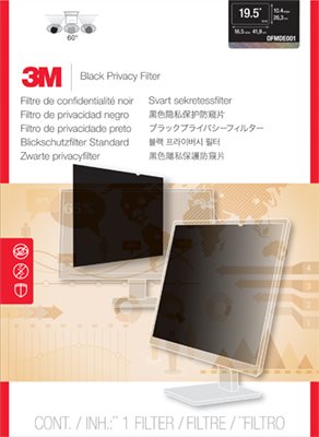 Image of 3M Privacy Filter 19,5W - Bildschirmfilter - 49,5 cm Breitbild (19.5 Breitbild) - Schwarz (7100083288)