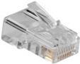 Image of ACT RJ45 (8P/8C) modulaire connector for round cable with solid conductors. Connector: RJ-45 (8P/8C) Rj45 cat3 solid round cable (TD108M)