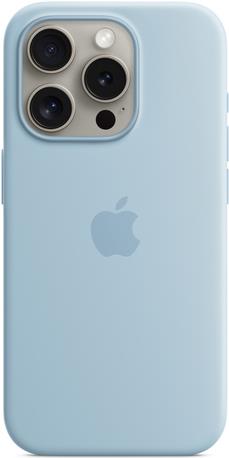 Image of Apple iPhone 15 Pro Sil Case MagS Blue - iPhone 15 Pro Silicone Case with MagSafe - Light Blue (MWNM3ZM/A)