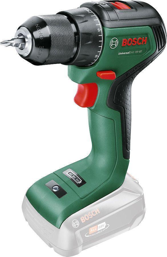 Image of Bosch UniversalDrill 18V-60 - Bohrer/Schrauber - schnurlos - 2 Geschwindigkeiten - Bohrfutterschlüssel 13 mm - 60 N·m - ohne Batterie, ohne Ladegerät - 18 V