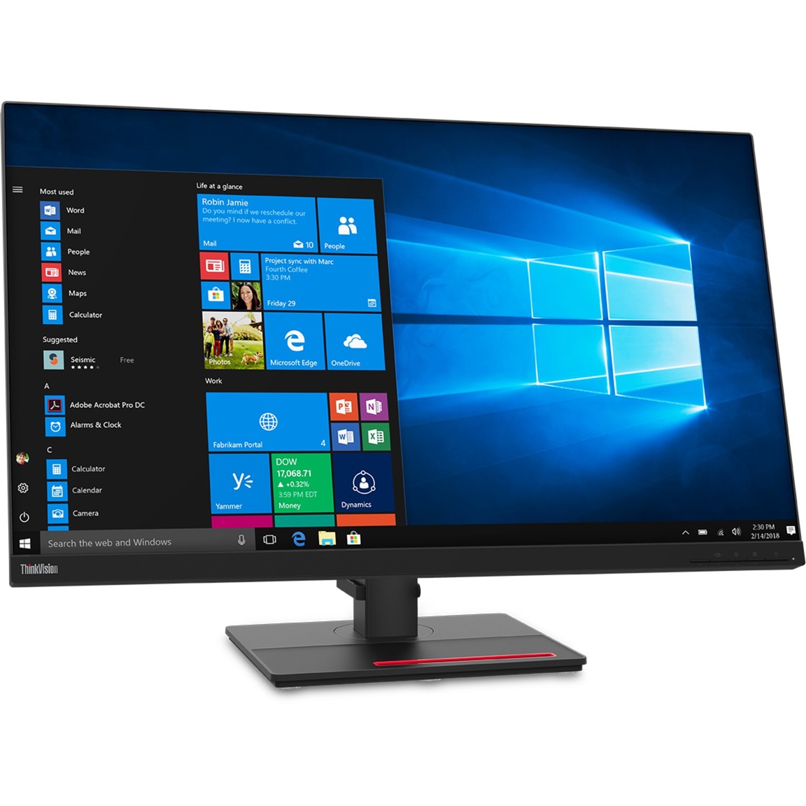 Image of Lenovo ThinkVision T32h-20 - LED-Monitor - 81.3 cm (32) (32 sichtbar) - 2560 x 1440 QHD - IPS - 350 cd/m² - 1000:1 - 4 ms - HDMI, DisplayPort, USB-C - Raven Black [Energieklasse E]