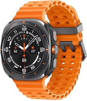 Image of Samsung Galaxy Watch Ultra - 47 mm - Titan - intelligente Uhr mit marine band - Gummi - Orange - Bandgröße: S/M/L - Anzeige 3.8 cm (1.5) - 32 GB - Wi-Fi, LTE, NFC, Bluetooth - 4G - 60.5 g - Titanium Gray (SM-L705FDAADBT)