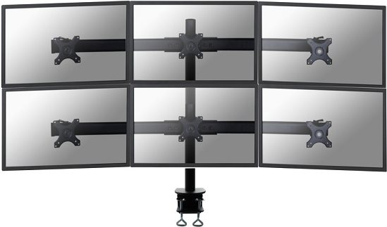 Image of Neomounts by Newstar FPMA-D700D6 - Befestigungskit - für 6 LCD-Displays (full-motion) - Schwarz - Bildschirmgröße: 48.3-68.6 cm (19-27) - Klemmmontage, Tischmontage