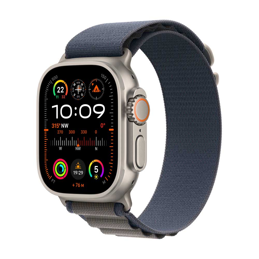 Image of AppleWatch Ultra 2 Titanium Cellular 49mm (Alpine Loop blau) Medium (MREP3FD/A)