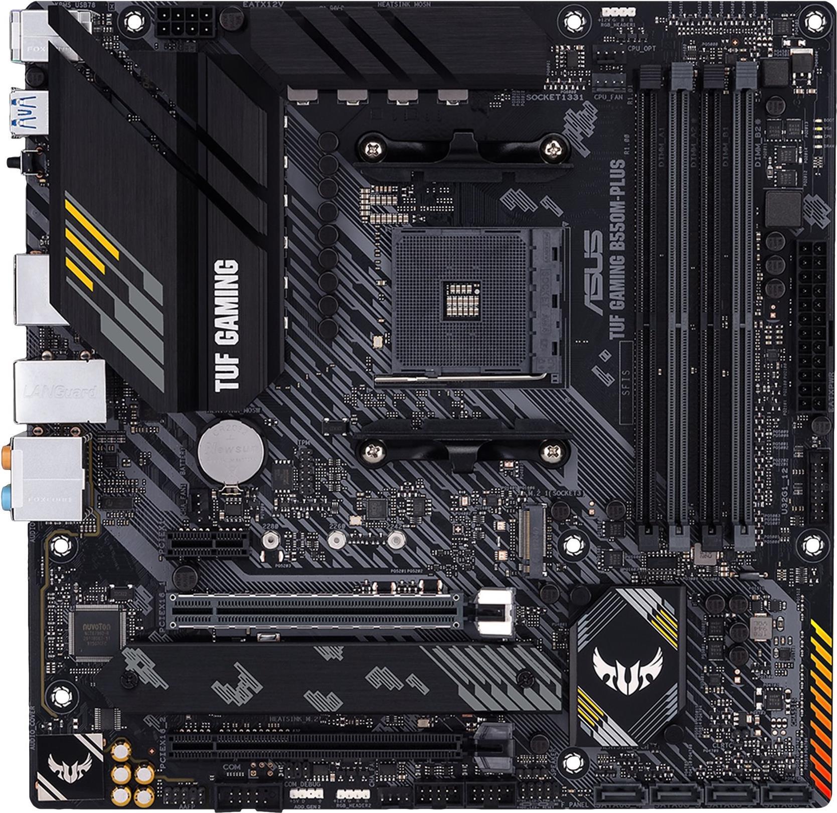 Image of ASUS TUF GAMING B550M-PLUS - Motherboard - micro ATX - Socket AM4 - AMD B550 - USB-C Gen2, USB 3.2 Gen 1, USB 3.2 Gen 2 - 2.5 Gigabit LAN - Onboard-Grafik (CPU erforderlich) - HD Audio (8-Kanal)