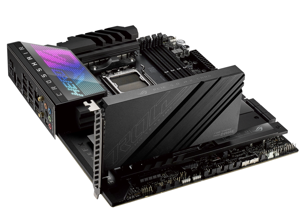 Image of ASUS ROG CROSSHAIR X670E HERO - Motherboard - ATX - Socket AM5 - AMD X670 Chipsatz - USB 3.1 Gen 1, USB 3.2 Gen 2, USB4, USB-C 3.2 Gen2, USB-C 3.2 Gen 2x2 - 2.5 Gigabit LAN, Bluetooth, Wi-Fi - Onboard-Grafik (CPU erforderlich) - HD Audio (8-Kanal)