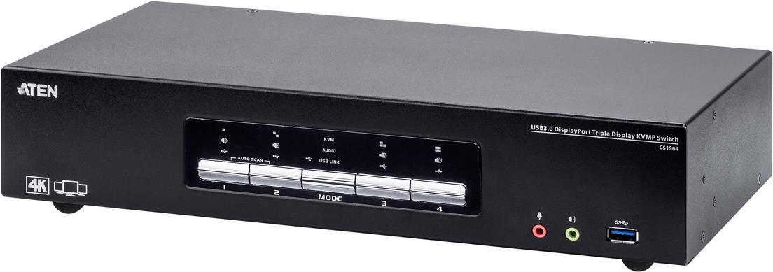 Image of ATEN 4-Port USB 3.0 4K DisplayPort Dreifach-Display KVMP Switch (CS1964-AT-G)