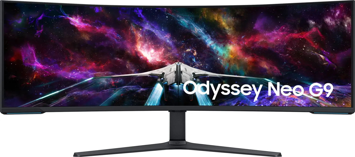 Image of Samsung Odyssey Neo G9 S57CG954NU G95NC Series QLED-Monitor Gaming gebogen 144 cm 144,80cm (57) 7680 x 2160 Dual UHD @ 240 Hz VA 1000 cd/m² 2500:1 DisplayHDR 1 ms 3xHDMI DisplayPort Schwarz weiß [Energieklasse G] (LS57CG954NUXEN)