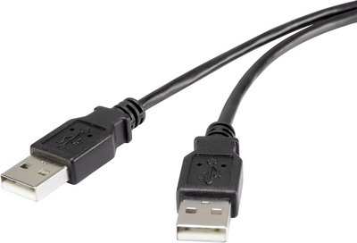 Image of Renkforce USB 2.0 Kabel [1x USB 2.0 Stecker A - 1x USB 2.0 Stecker A] 1 m Schwarz vergoldete Steckkontakte Renkforce (RF-4463028)