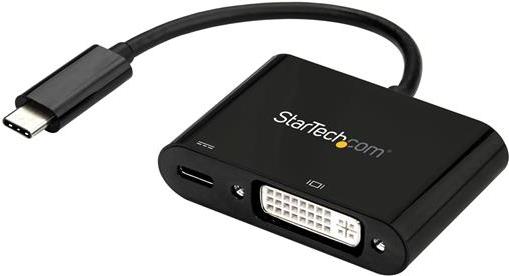 Image of StarTech.com USB-C to DVI Adapter with USB Power Delivery - 1920 x 1200 - Black - Externer Videoadapter - Parade PS171 - USB-C - DVI - Schwarz