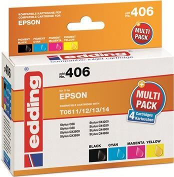 Image of Edding Tintenpatrone ersetzt Epson 502XL /T02W1/T02W2/T02W3/T02W4 Kompatibel Kombi-Pack Schwarz, Cyan, Magenta, Gelb EDD-614 18-614 (18-614)