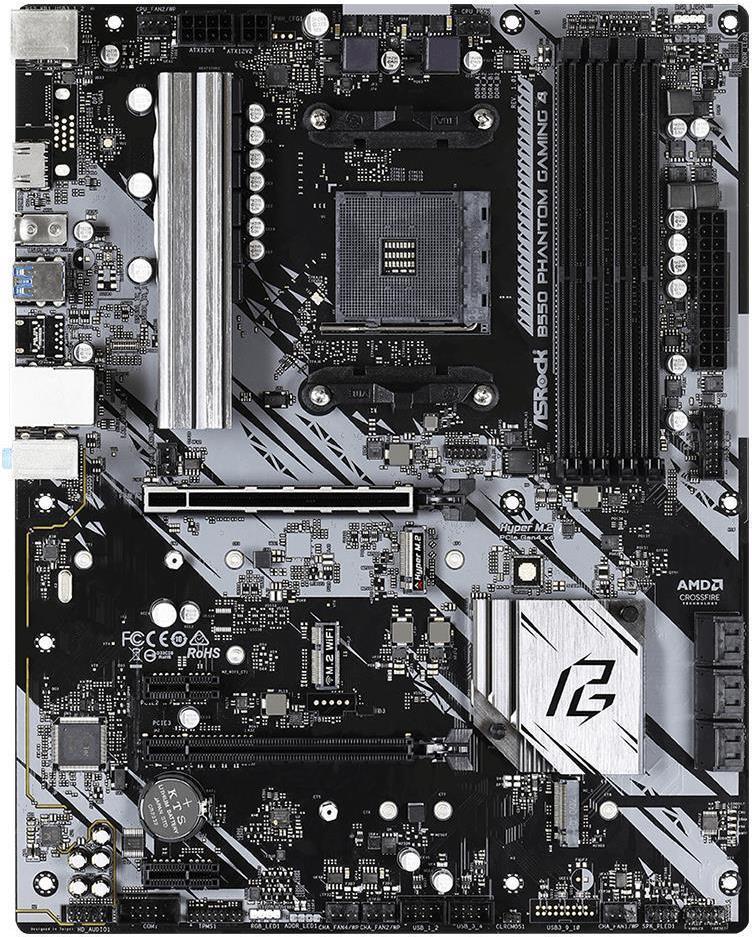 Image of ASRock B550 Phantom Gaming 4 - Motherboard - ATX - Socket AM4 - AMD B550 - USB 3,2 Gen 1 - Gigabit LAN - Onboard-Grafik (CPU erforderlich) - HD Audio (8-Kanal) (90-MXBCY0-A0UAYZ)