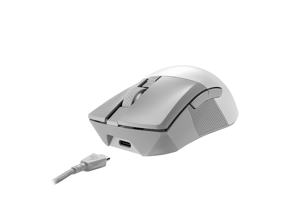 Image of ASUS ROG Gladius III Wireless Aimpoint White Maus rechts RF Wireless + Bluetooth + USB Type-A Optisch 36000 DPI (90MP02Y0-BMUA10)