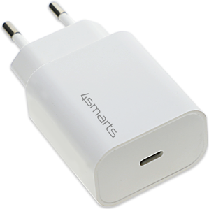 Image of 4smarts VoltPlug - Netzteil - 20 Watt - 3 A - PD (USB-C) - auf Kabel: USB-C - weiß (465575)