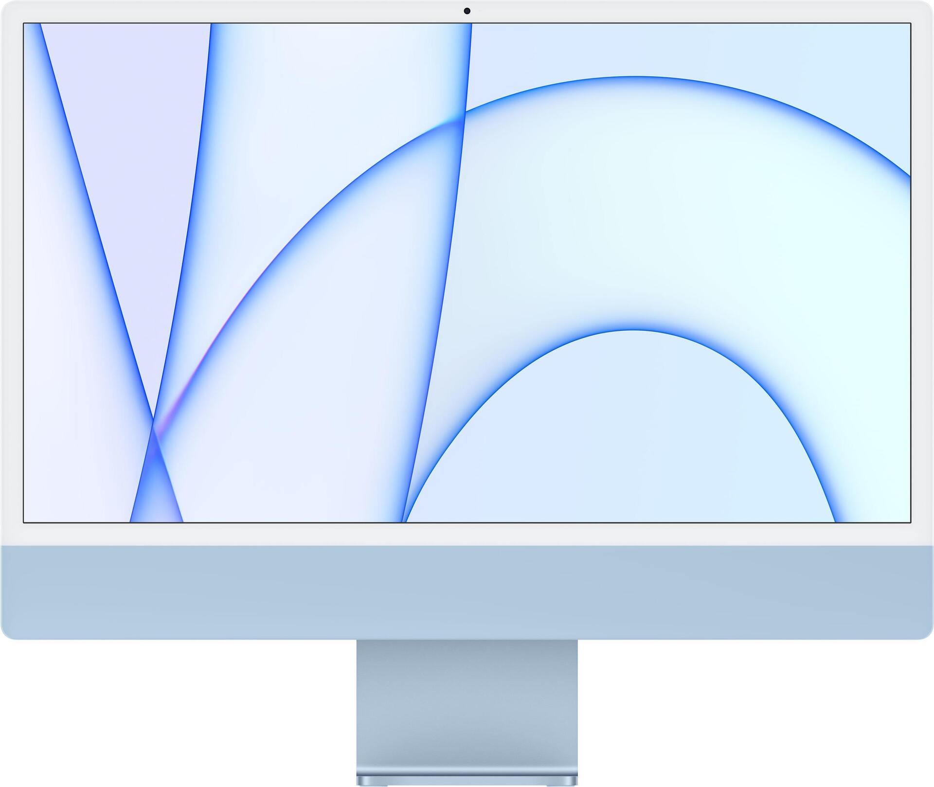 Image of Apple iMac with 4.5K Retina display - All-in-One (Komplettlösung) - M1 - RAM 8 GB - SSD 256 GB - M1 7-core GPU - WLAN: Bluetooth 5.0, 802.11a/b/g/n/ac/ax - macOS Big Sur 11.0 - Monitor: LED 61 cm (24) 4480 x 2520 (4.5K) - Tastatur: Deutsch
