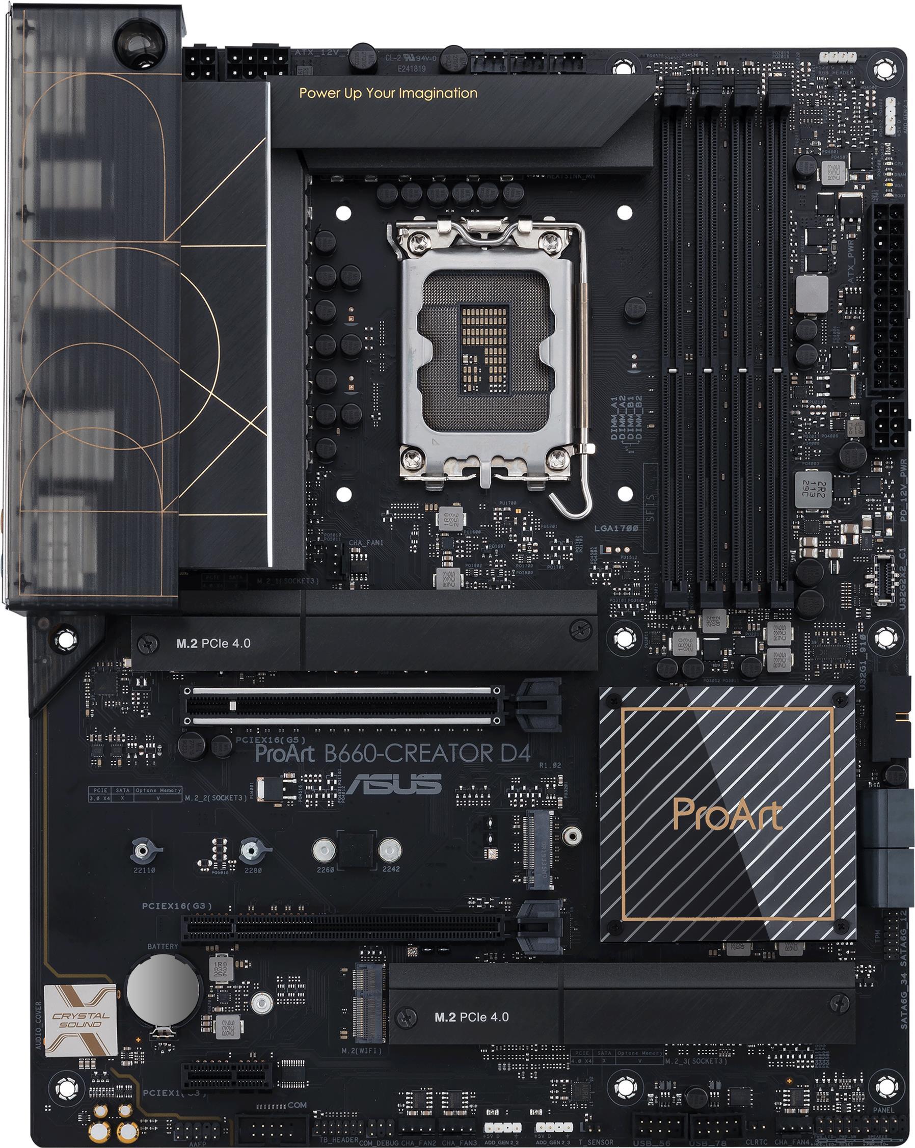 Image of ASUS PROART B660-CREATOR D4 ATX Mainboard Sockel 1700 USB-C/HDMI/DP (CPU erforderlich) - HD Audio (8-Kanal) (90MB19F0-M0EAY0)