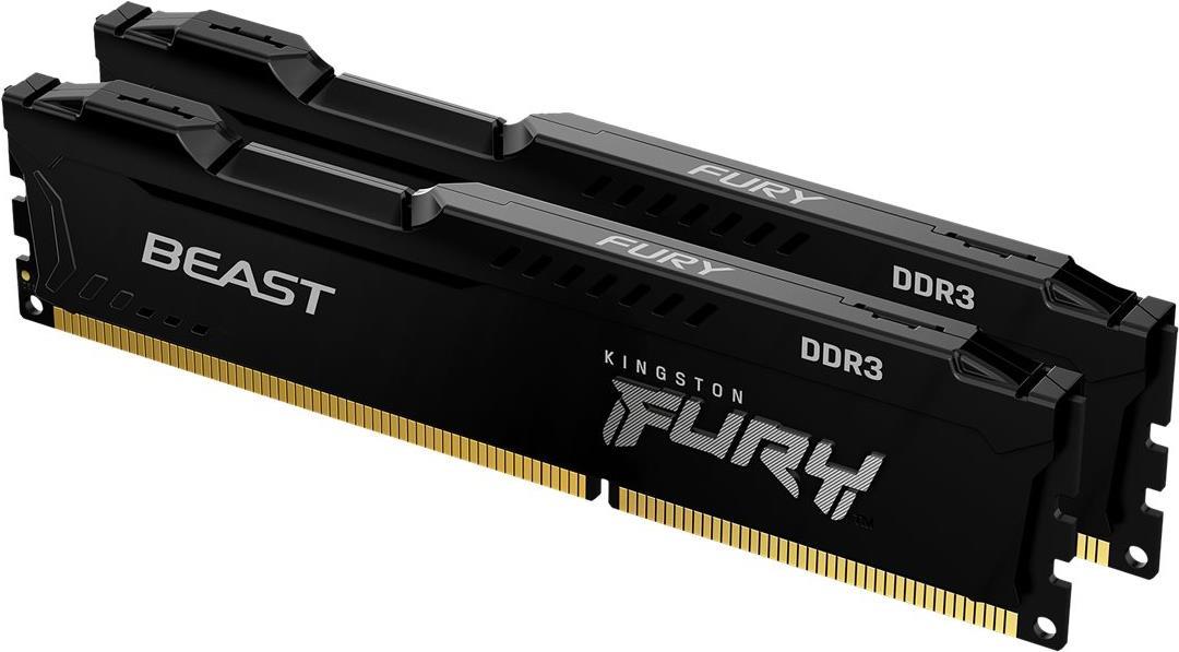 Image of Kingston FURY Beast - DDR3 - Kit - 16 GB: 2 x 8 GB - DIMM 240-PIN - 1600 MHz / PC3-12800 - CL10 - 1.5 V - ungepuffert - non-ECC - Schwarz (KF316C10BBK2/16)