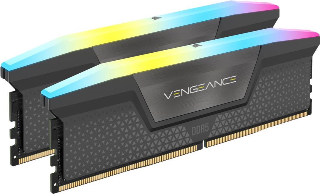 Image of CORSAIR Vengeance RGB - DDR5 - Kit - 32GB: 2 x 16GB - DIMM 288-PIN - 5200 MHz / PC5-41600 - CL40 on-die ECC - Cool Gray (CMH32GX5M2B5200Z40K)