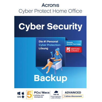 Image of Acronis Cyber Protect Home Office Advanced [5 Geräte - 1 Jahr] + 500 GB Acronis Cloud Storage [5 Geräte - 1 Jahr]