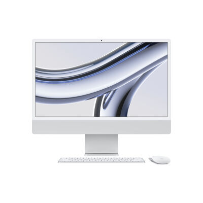 Image of Apple iMac MQR93D/A Silber - 61cm(24‘‘) M3 8-Core Chip, 8-Core GPU, 8GB Ram, 256GB SSD