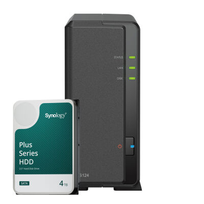 Image of Synology DS124 4TB Synology Plus HDD NAS-Bundle NAS inkl. 1x 4TB Synology Plus HDD 3.5 Zoll SATA
