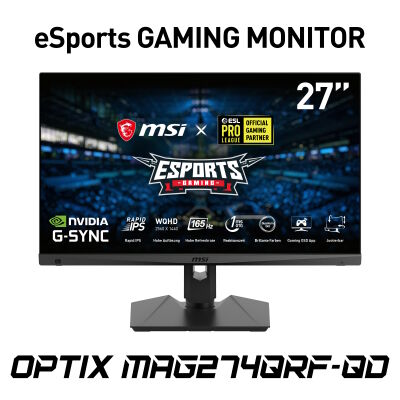 Image of MSI Optix MAG274QRFDE-QD Gaming Monitor - QHD,165Hz, Qua B-Ware MSI eSport Gaming Monitor