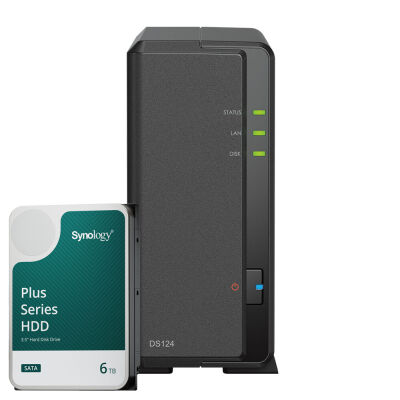 Image of Synology DS124 6TB Synology Plus HDD NAS-Bundle NAS inkl. 1x 6TB Synology Plus HDD 3.5 Zoll SATA Festplatte