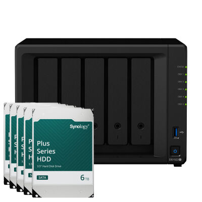 Image of Synology DS1522+ 30TB Plus HDD NAS-Bundle NAS inkl. 5x 6TB Synology Plus HDD 3.5 Zoll SATA Festplatte