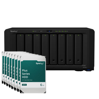 Image of Synology DiskStation DS1821+ 48TB Plus HDD NAS-Bundle NAS inkl. 8x 6TB Synology Plus HDD 3.5 Zoll SATA Festplatte