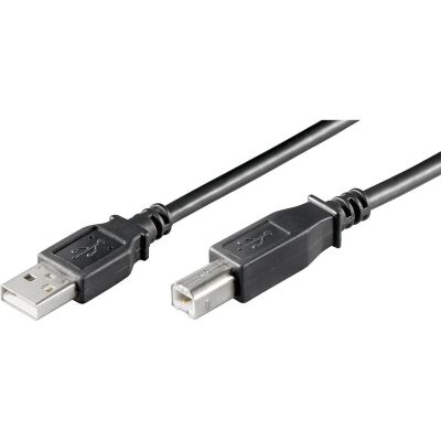 Image of Goobay USB 2.0 Hi-Speed Kabel 5 m, Schwarz USB 2.0-Stecker (Typ A) > USB 2.0-Stecker (Typ B)