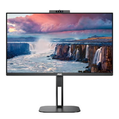 Image of AOC 24V5CW/BK Office Monitor - 60 cm (23,8"), FHD, 75Hz, B-Ware Webcam, Höhenverstellung