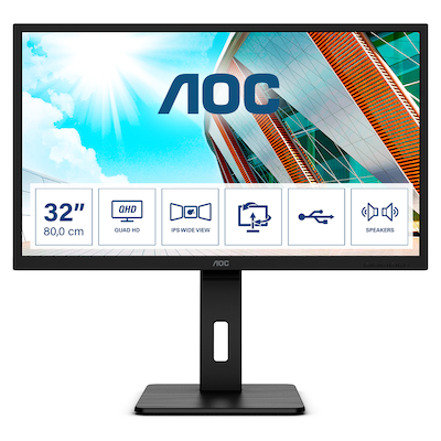 Image of AOC Q32P2 Office Monitor - Höhenverstellung, Lautsprecher