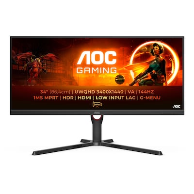 Image of AOC U34G3XM Gaming Monitor - UWQHD, FreeSync Premium, 14 B-Ware