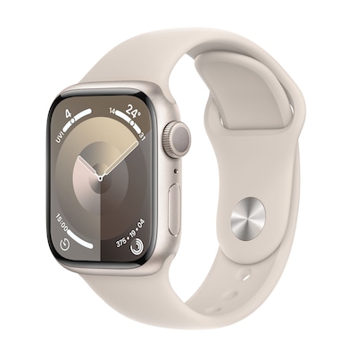 Image of Apple Watch Series 9 GPS 41mm Aluminium Polarstern Sportarmband Polarstern - M/L