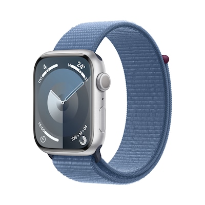 Image of Apple Watch Series 9 GPS 45mm Aluminium Silber Sport Loop Winterblau