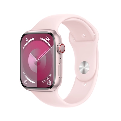 Image of Apple Watch Series 9 LTE 45mm Aluminium Rosè Sportarmband Hellrosa M/L