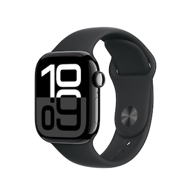 Image of Apple Watch S10 GPS Diamantschwarz Alu Sport Band Schwarz -M/L GPS 42mm MWWF3QF/A 2024