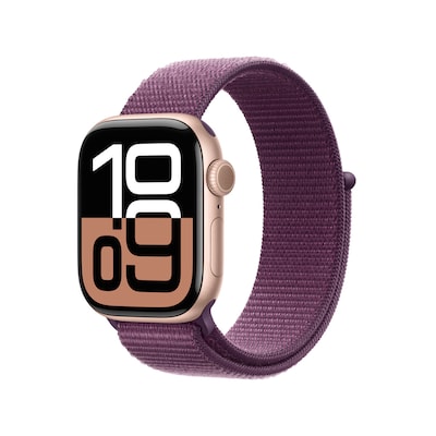 Image of Apple Watch S10 Roségold Aluminium Sport Loop Pflaume GPS 42mm MWWK3QF/A 2024